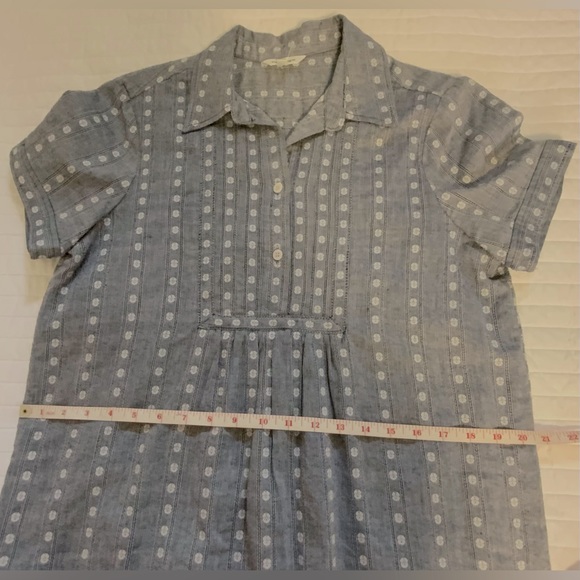 Max Studio Chambray Embroidered Collard Shirt Dress - Picture 10 of 12